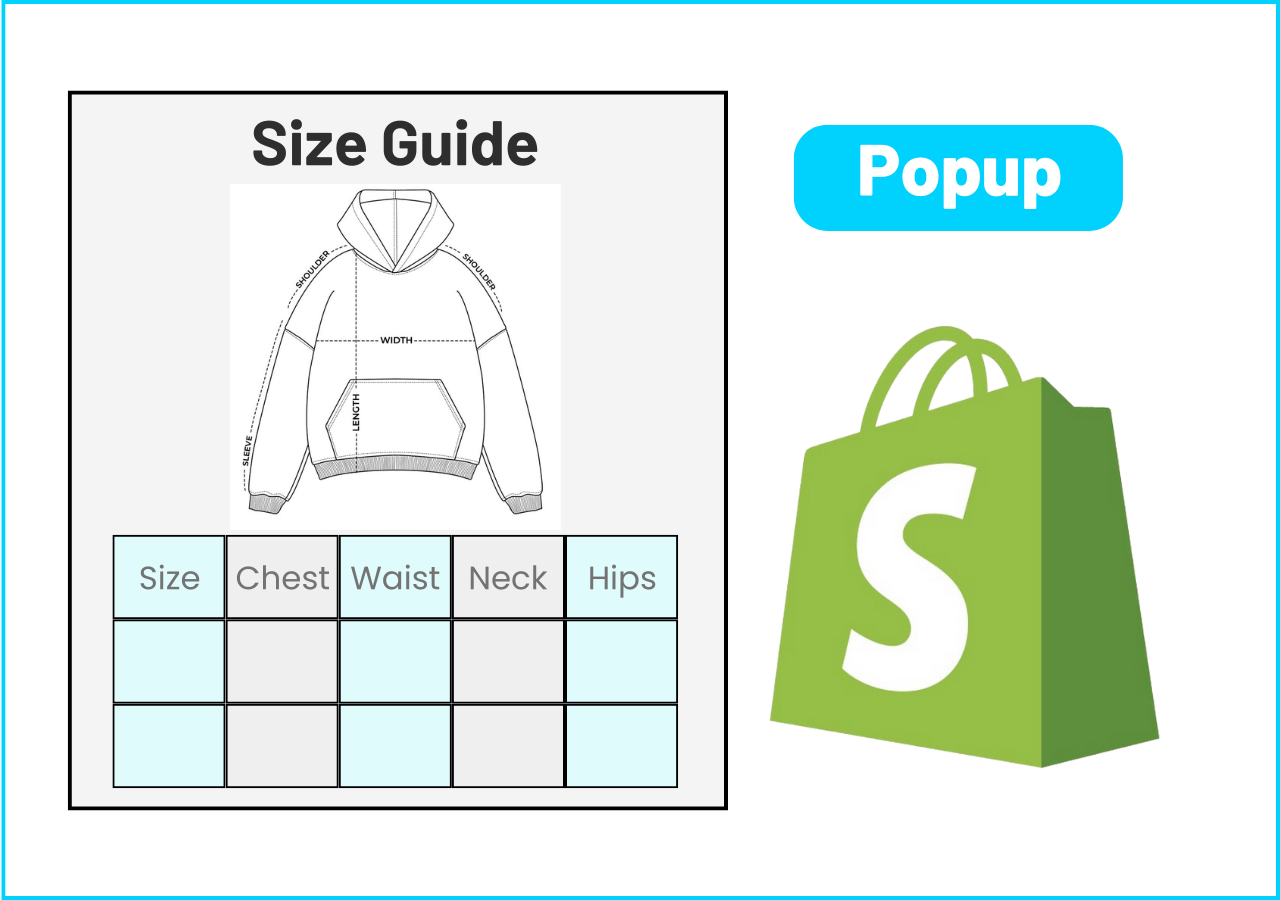 Add Size Chart Popup on Product Page of Shopify Store